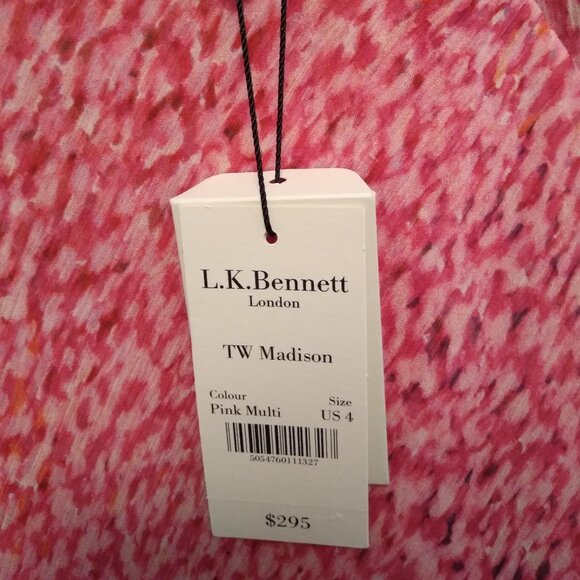 LK Bennett Pink Patterned Blouse - Picture 4 of 4